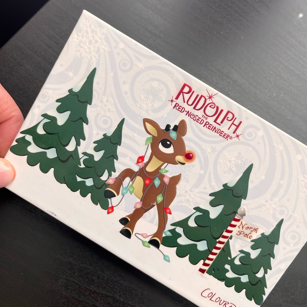 Colorpop eyeshadow pallet. Rudolph the Red Nose Reindeer